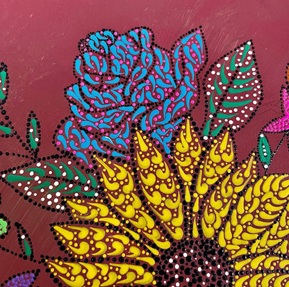 Multi-Color Floral Arrangements Dot Art - East West Art Creations