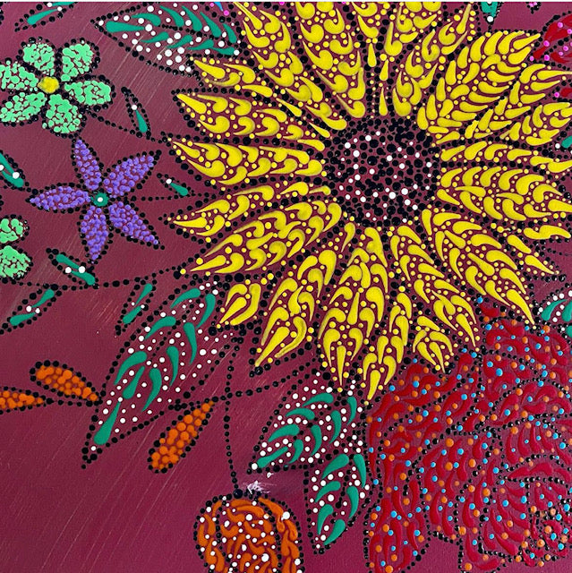 Multi-Color Floral Arrangements Dot Art - East West Art Creations