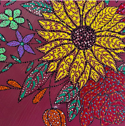 Multi-Color Floral Arrangements Dot Art - East West Art Creations