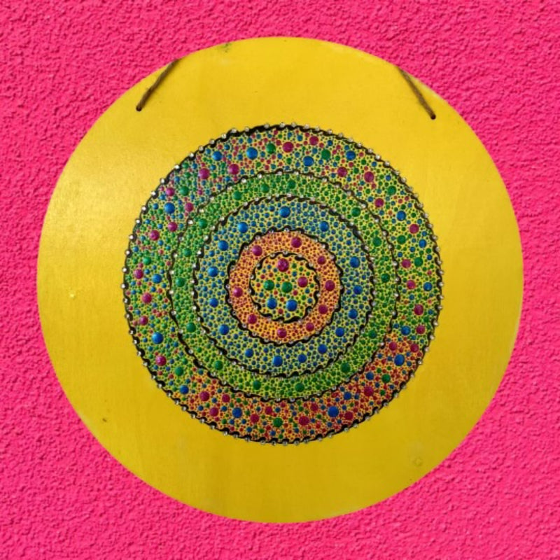 Burst of Spring Dot Art Mandala with Clear Rhinestones