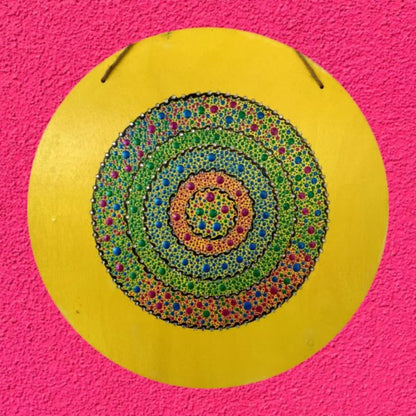 Burst of Spring Dot Art Mandala with Clear Rhinestones
