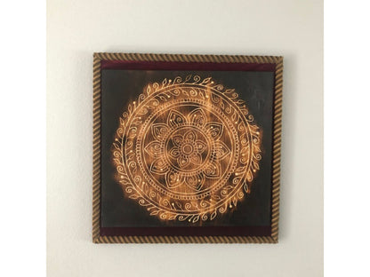 Scorched Beauty Carved Mandala Wood Burned Wall Art on Plywood - East West Art Creations