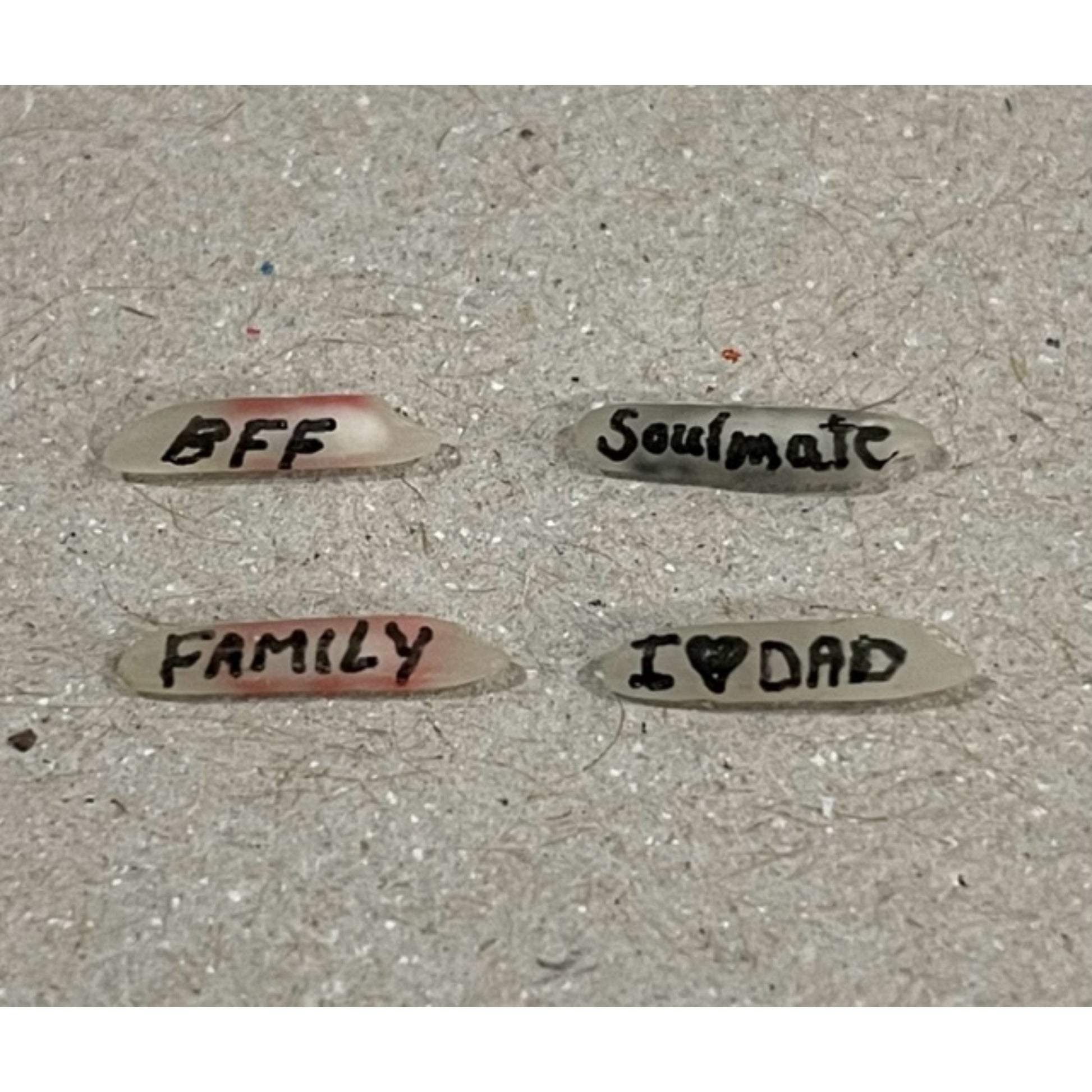 Writing on Rice Jewelry Bowling Pin Glass Necklace - East West Art Creations