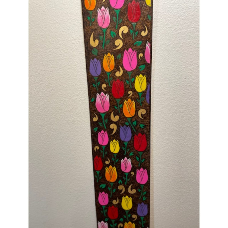 Friends of the Garden Tulips Garden Acrylic Paint on White Plywood Wood Burning Art - East West Art Creations