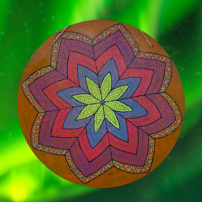 Floral Star Mandala | Handmade Dot Art | Acrylic Paintings