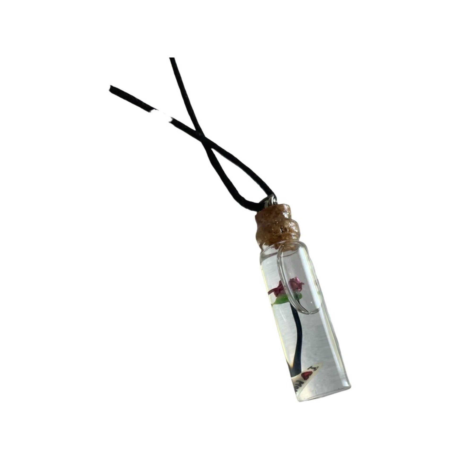 Writing on Rice Jewelry Cork Top Glass Vial Necklace - East West Art Creations