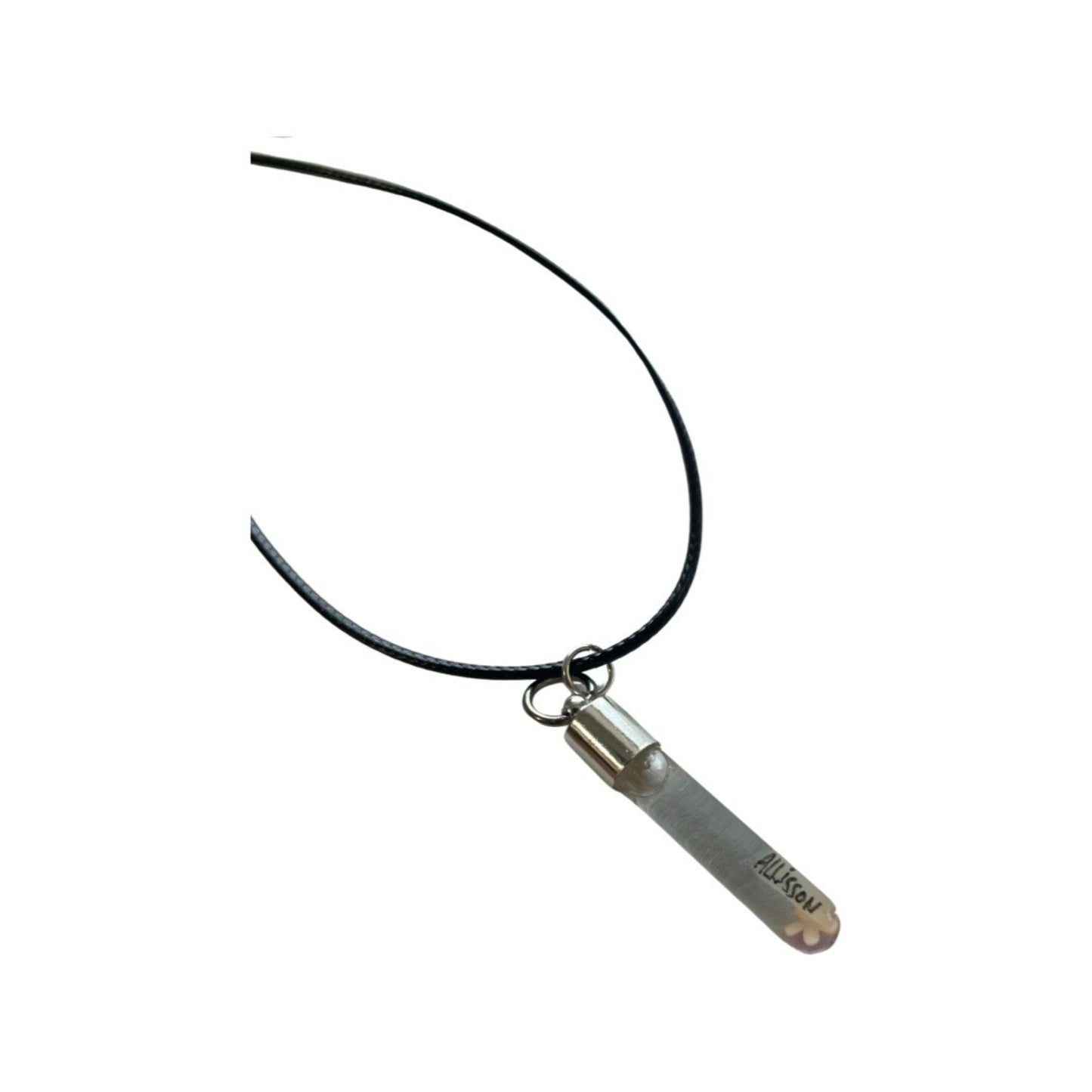 Writing on Rice Jewelry Long Glass Vial Necklace - East West Art Creations